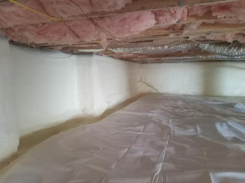 Crawl space encapsulation with closed-cell spray foam for Metal Roof Coating in Columbus